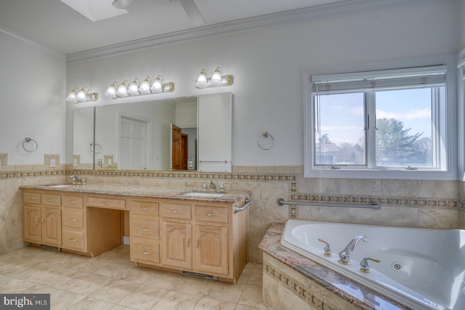 34 Chadwick Drive Dover, DE 19901 - Photo 44 of 59 a bathroom with a granite countertop bathtub a sink and a window