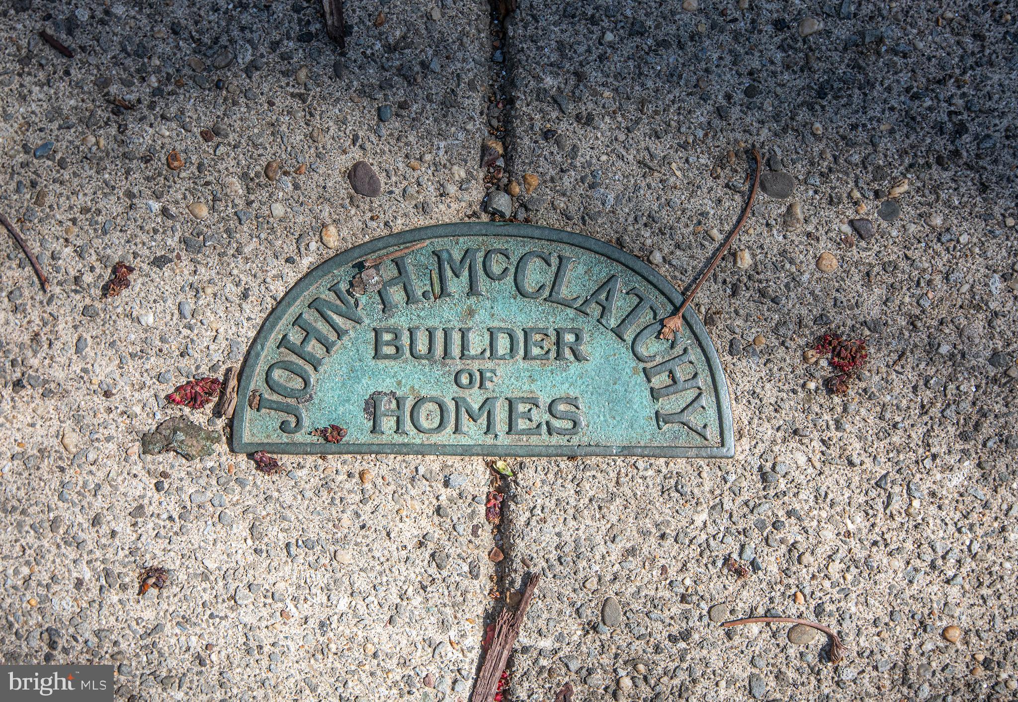 304 Wellesley Road Philadelphia, PA 19119 - Photo 34 of 34 Commemorative plaque, John McClatchy, Builder