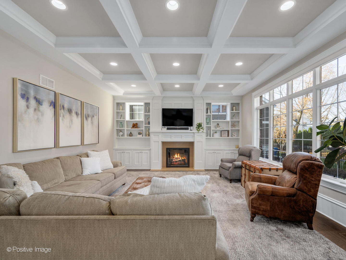109 East Madison Street Elmhurst, IL 60126 - Photo 19 of 56 a living room with furniture a fireplace and a flat screen tv