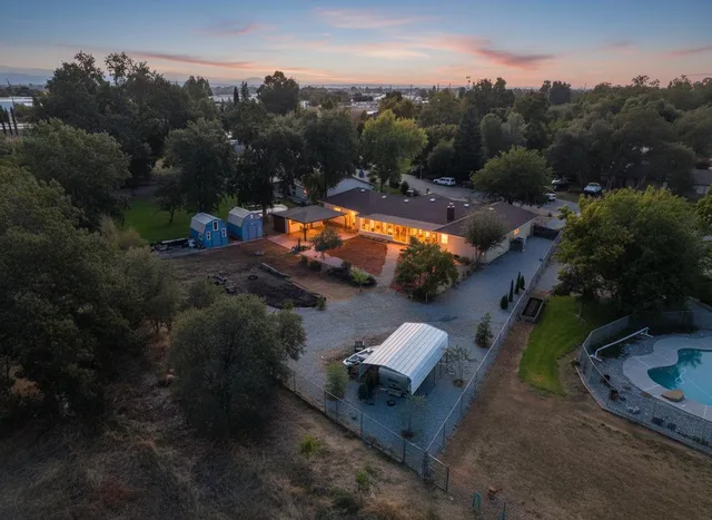 a view of swimming pool patio and mountain view