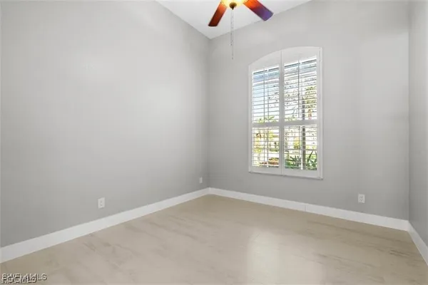 an empty room with a window