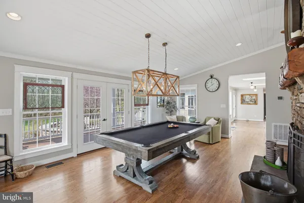 a view of small space with racks on the wall