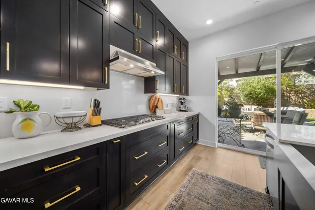 a view of a hallway with workspace