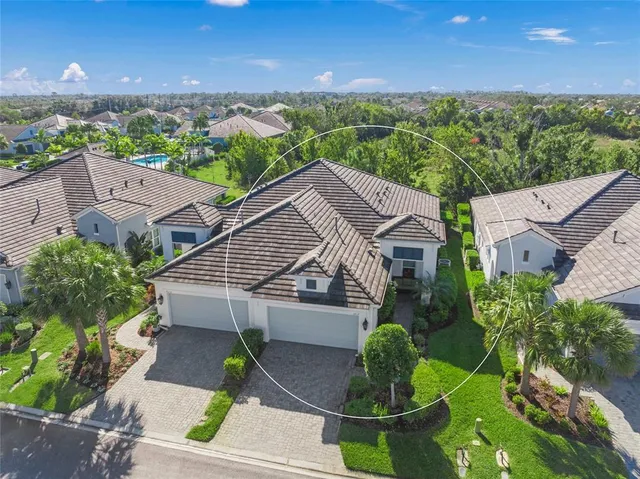 an aerial view of multiple house