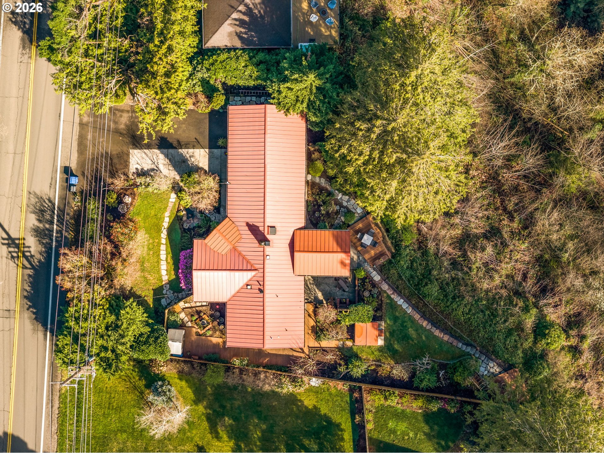 15880 Southeast Bluff Road Sandy, OR 97055 - Photo 38 of 47 an aerial view of a house with a yard and trees