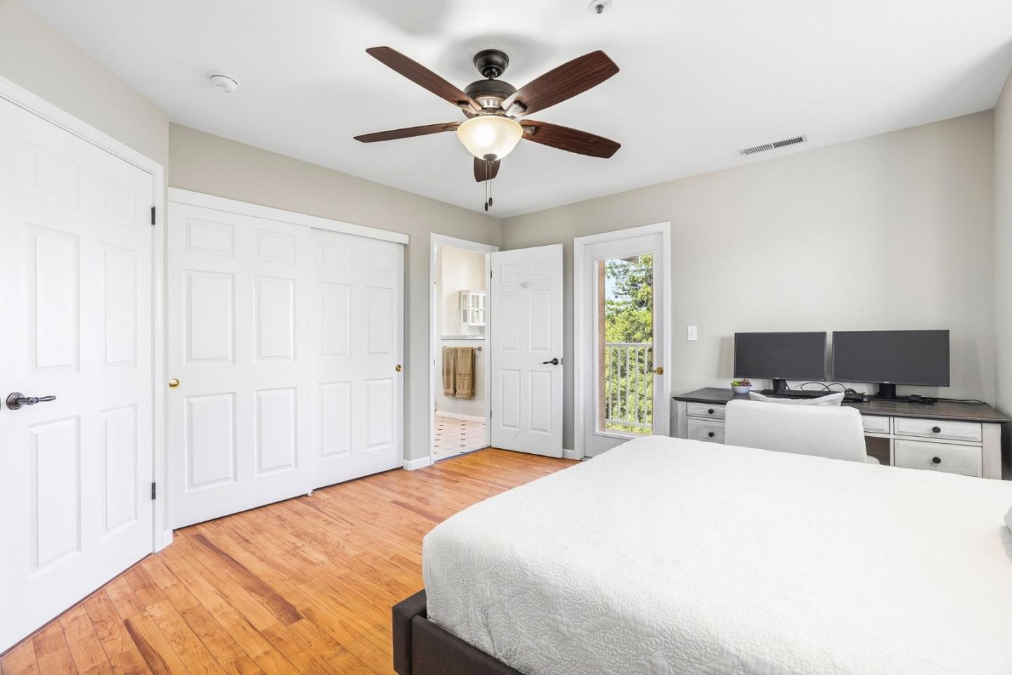 2500 Nelson Road Scotts Valley, CA 95066 - Photo 35 of 77 a bedroom with a bed and a flat screen tv