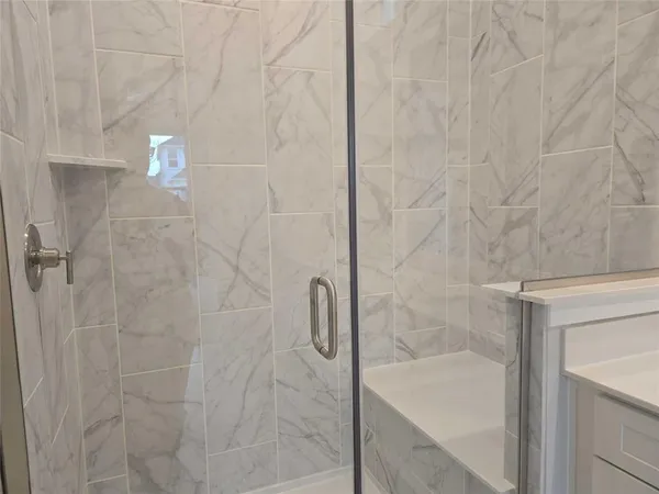 a bathroom with a shower