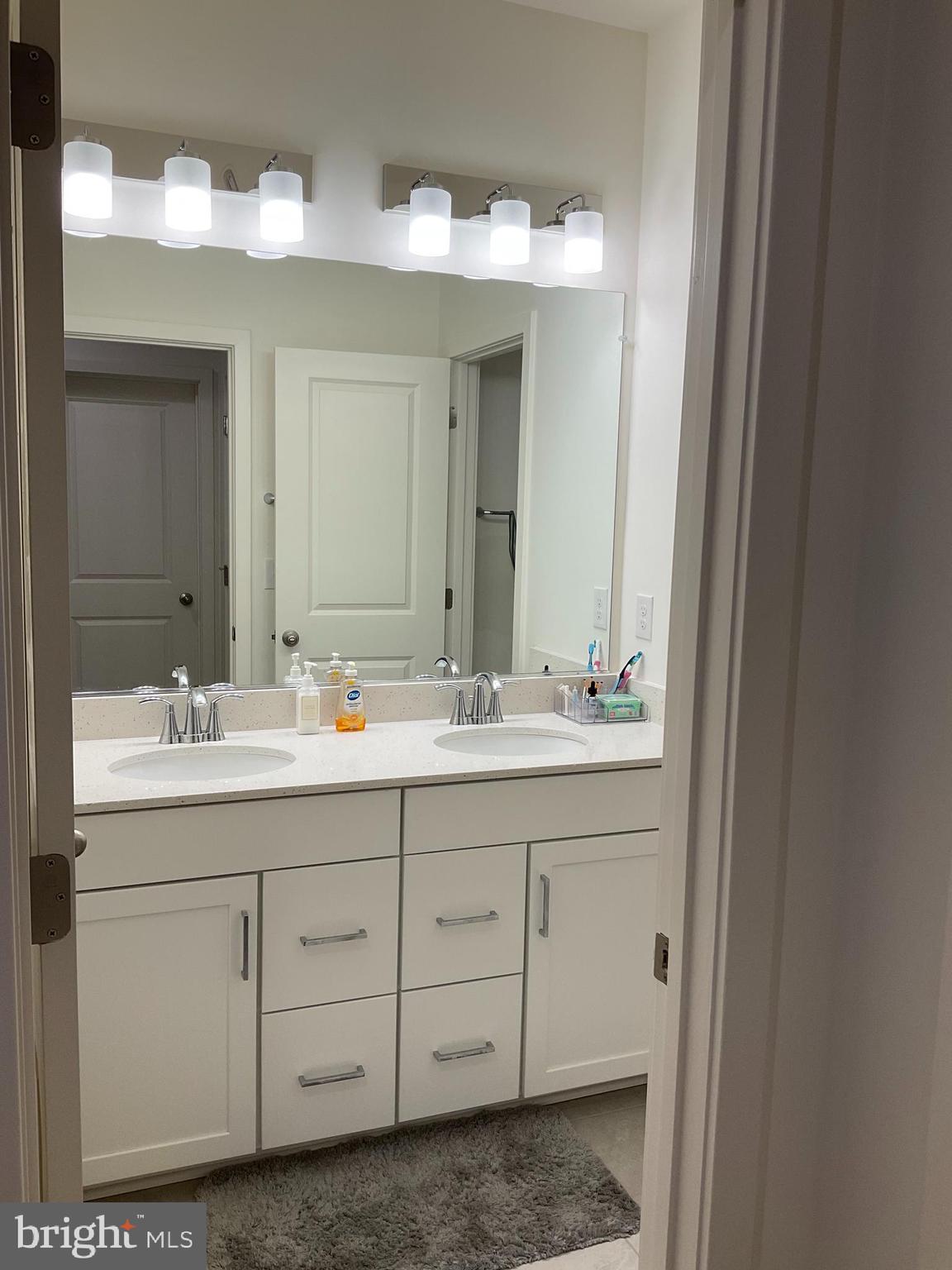 45968 Swallow Terrace Sterling, VA 20165 - Photo 10 of 27 a bathroom with a double vanity sink and a mirror