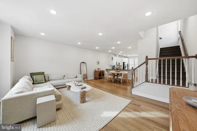 a living room with furniture and a couch