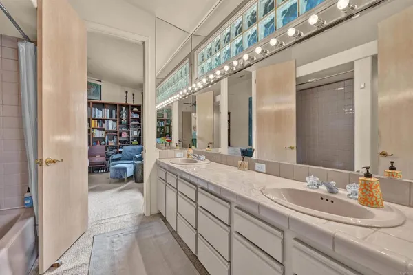 a room with furniture and a window