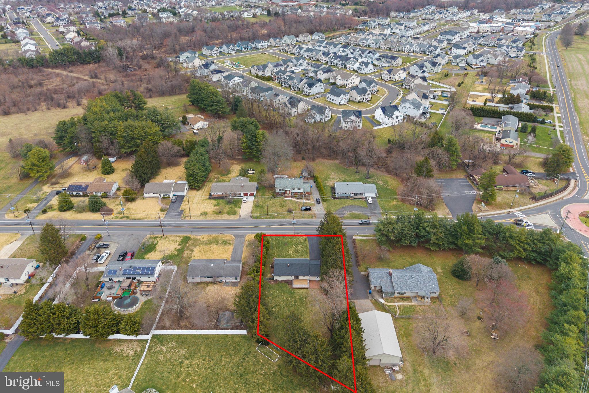 96 Bordentown Chesterfield Road Chesterfield, NJ 08515 - Photo 36 of 42 an aerial view of residential houses with outdoor space