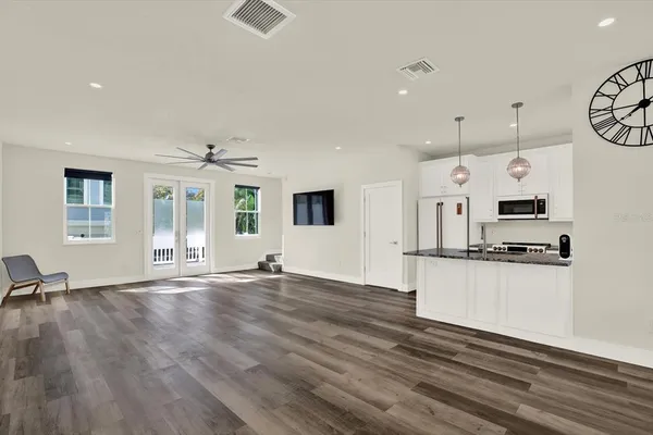 a living room with furniture