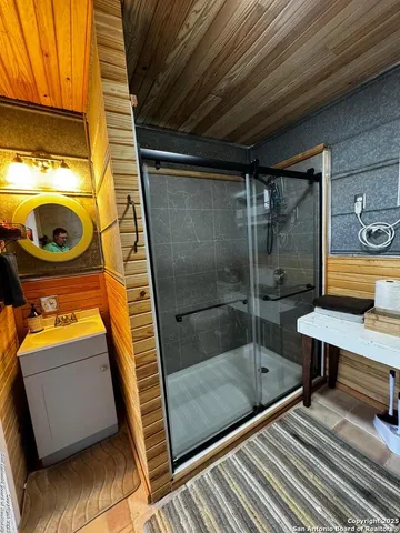 a view of a chairs and tables in patio