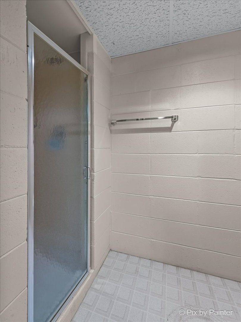 425 Summit Street Algonquin, IL 60102 - Photo 28 of 43 a bathroom with a glass shower door