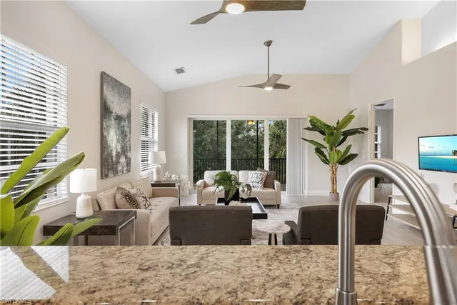 a living room with furniture