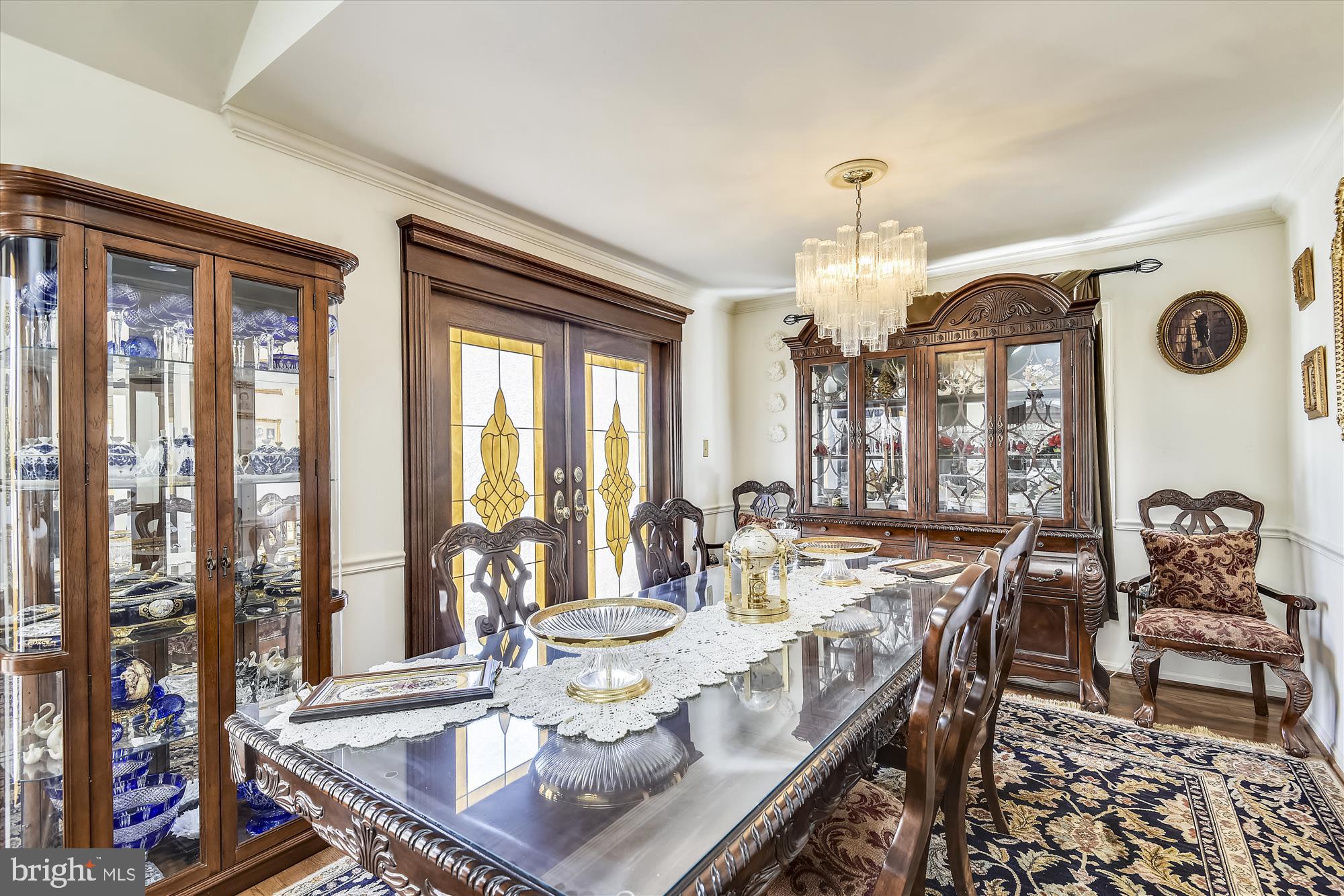 4572 Shetland Green Road Alexandria, VA 22312 - Photo 10 of 43 Formal dining room, stained glass windows