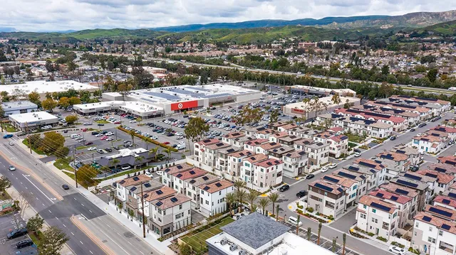an aerial view of balcony and patio
