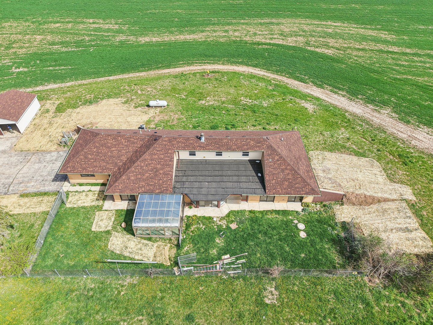 1406 Busse Road Marengo, IL 60152 - Photo 59 of 76 an aerial view of a house with a big yard