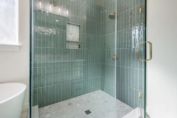 a bathroom with a shower