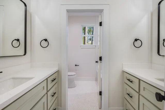 a bathroom with a sink toilet and vanity