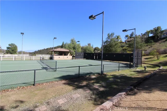 a view of a water with a yard