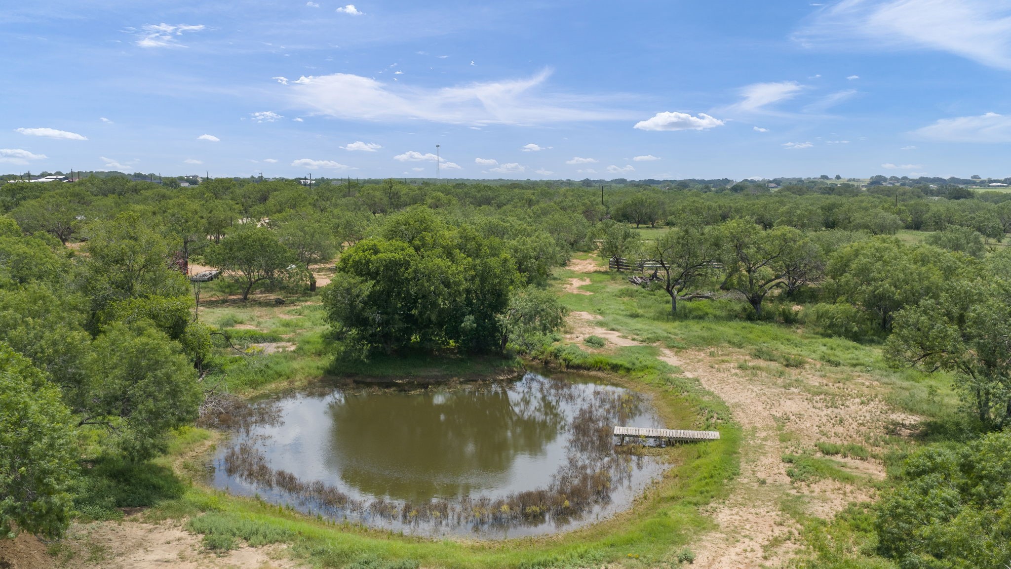 11970 Sulphur Springs Road Adkins, TX 78101 - Photo 3 of 50 aerial of pond on the property