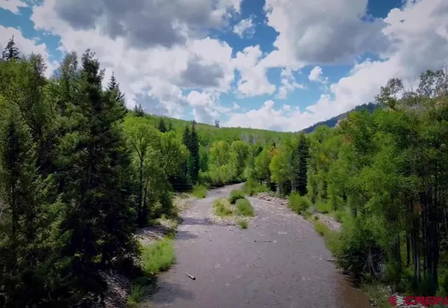 a view of a pathway with a big yard