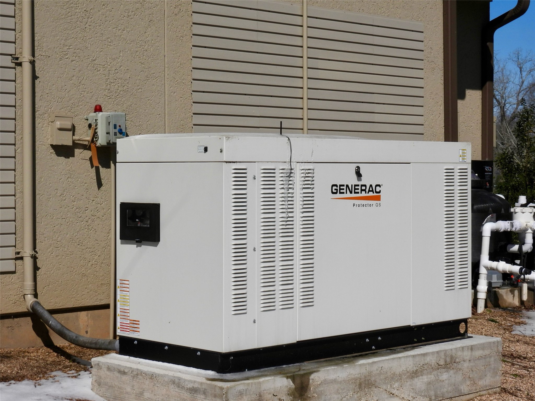 4727 Sugar Maple Court Fulshear, TX 77441 - Photo 48 of 50 Large 38 kW water cooled whole house generator provides peace of mind during power outages.