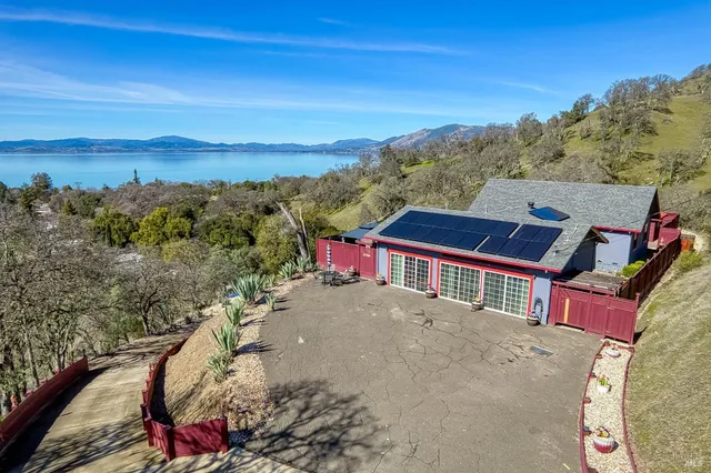 a view of a backyard with potted plants