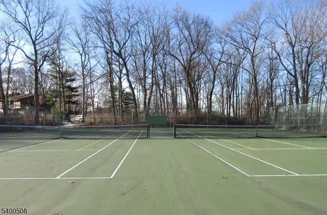 a view of an outdoor space and tennis court
