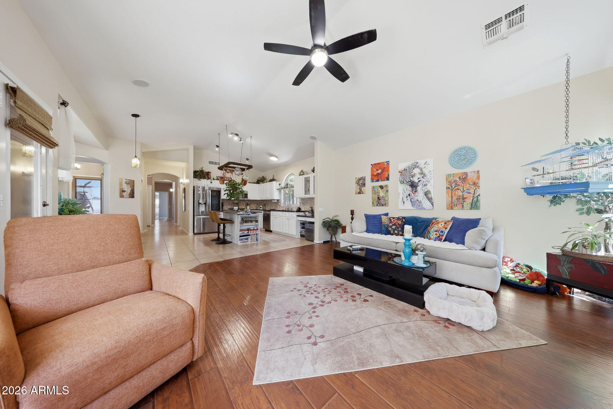 3897 East Cullumber Street Gilbert, AZ 85234 - Photo 16 of 51 a living room with furniture and kitchen view