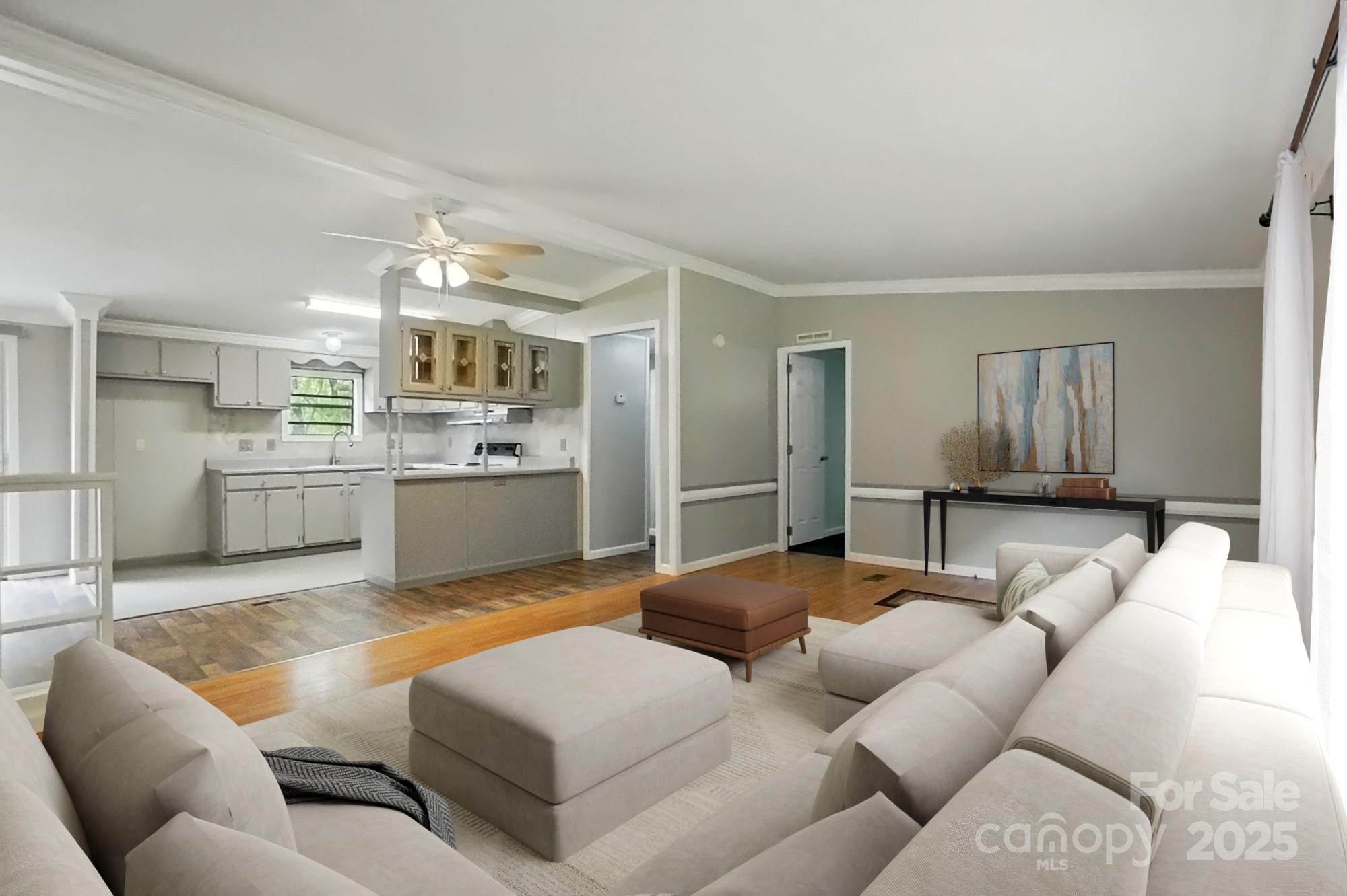 621 Harper Davis Road Lake Wylie, SC 29710 - Photo 4 of 30 a living room with furniture and a kitchen