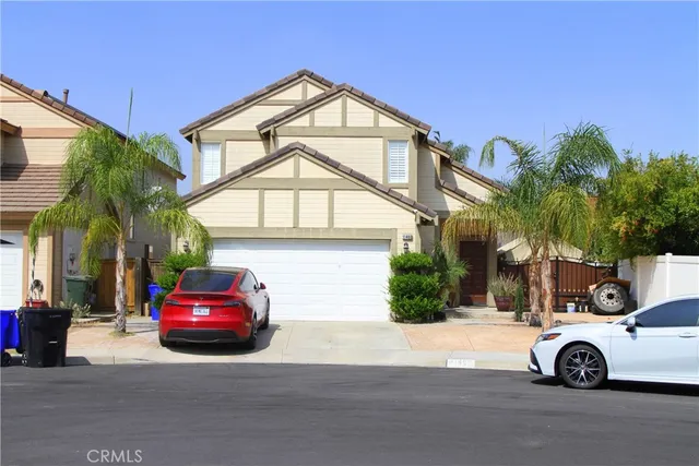 a car parked in front of a house