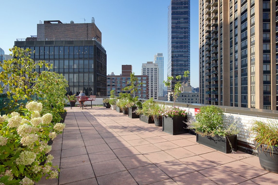 155 West 68th Street, Unit 30A Manhattan, NY 10023 - Photo 15 of 18 a view of a building with potted plants