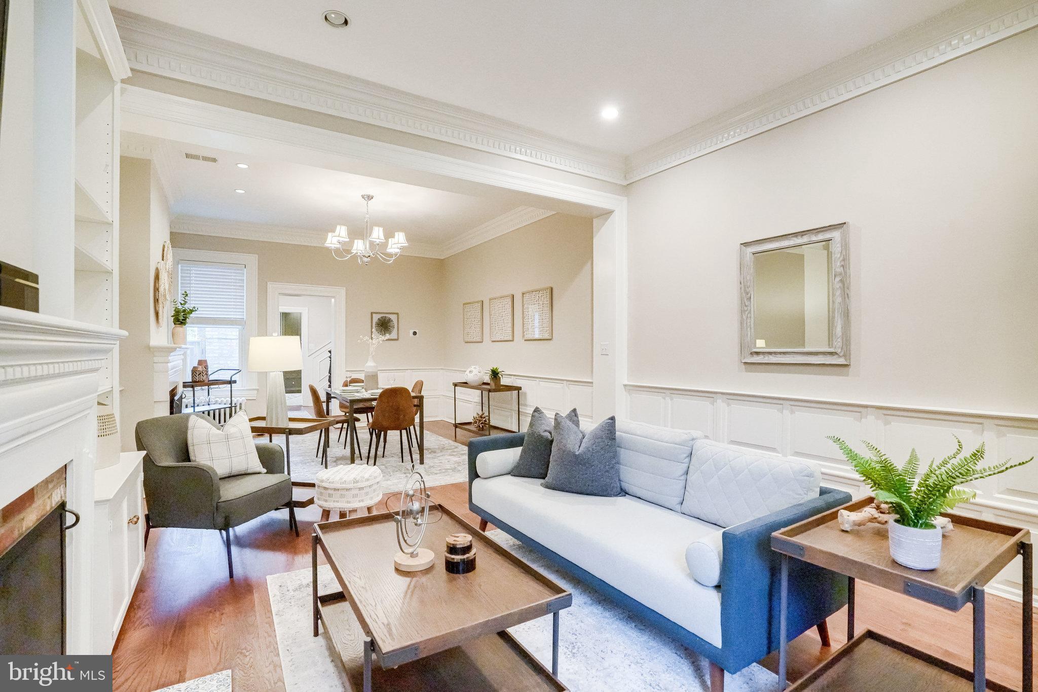 Crown molding adds to the home's charm