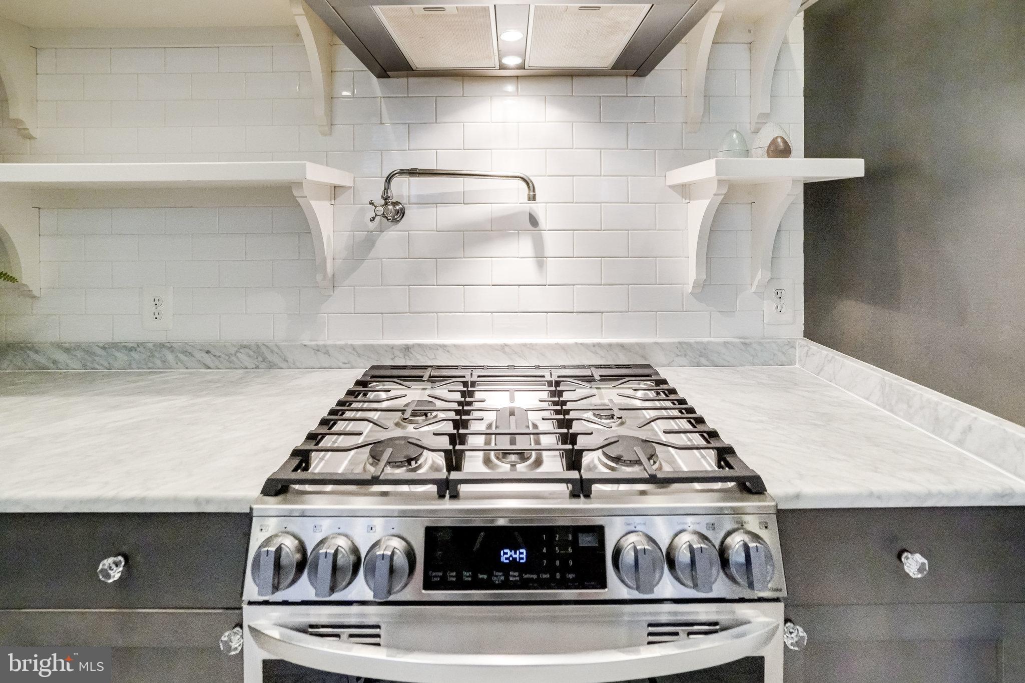 611 G Street Southeast Washington, DC 20003 - Photo 14 of 30 5 burner range w/pot filler & tile backsplash