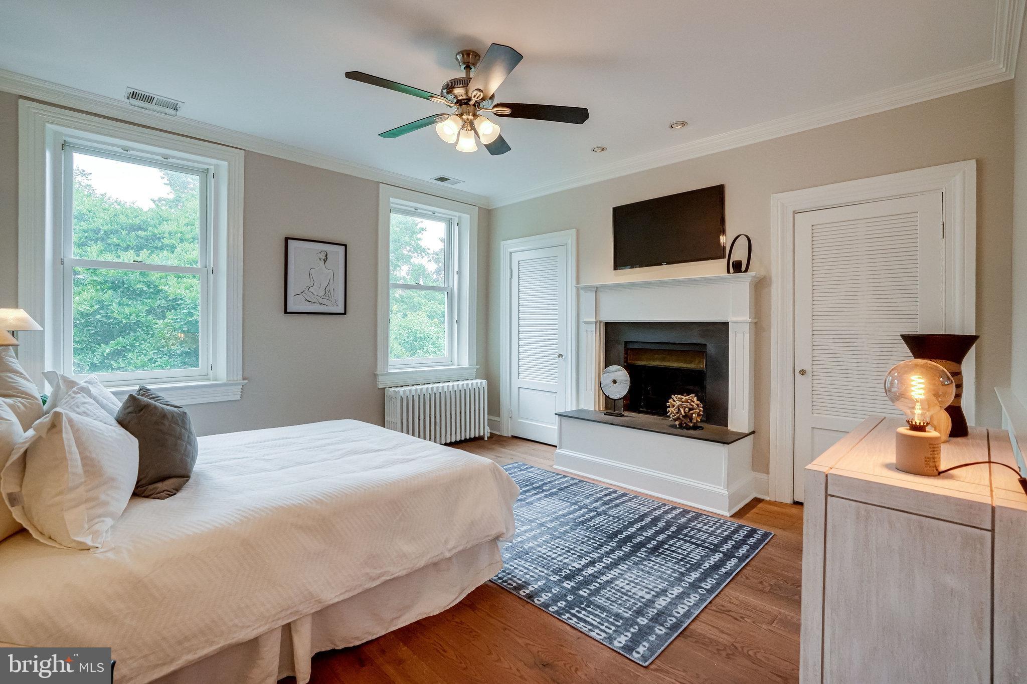 611 G Street Southeast Washington, DC 20003 - Photo 18 of 30 Primary bedroom with fireplace and two closets
