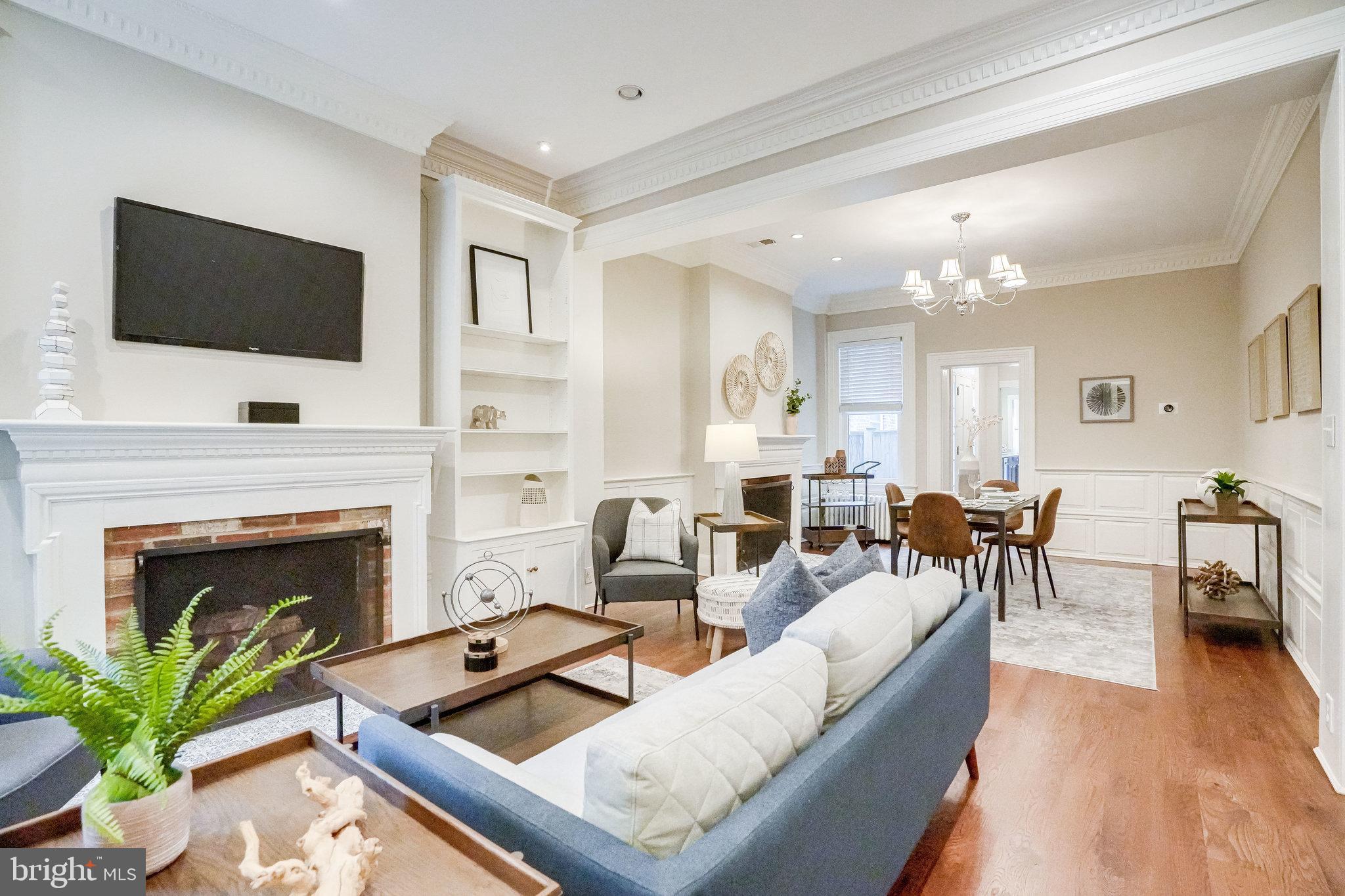 611 G Street Southeast Washington, DC 20003 - Photo 3 of 30 Open concept home with two ornate fireplaces