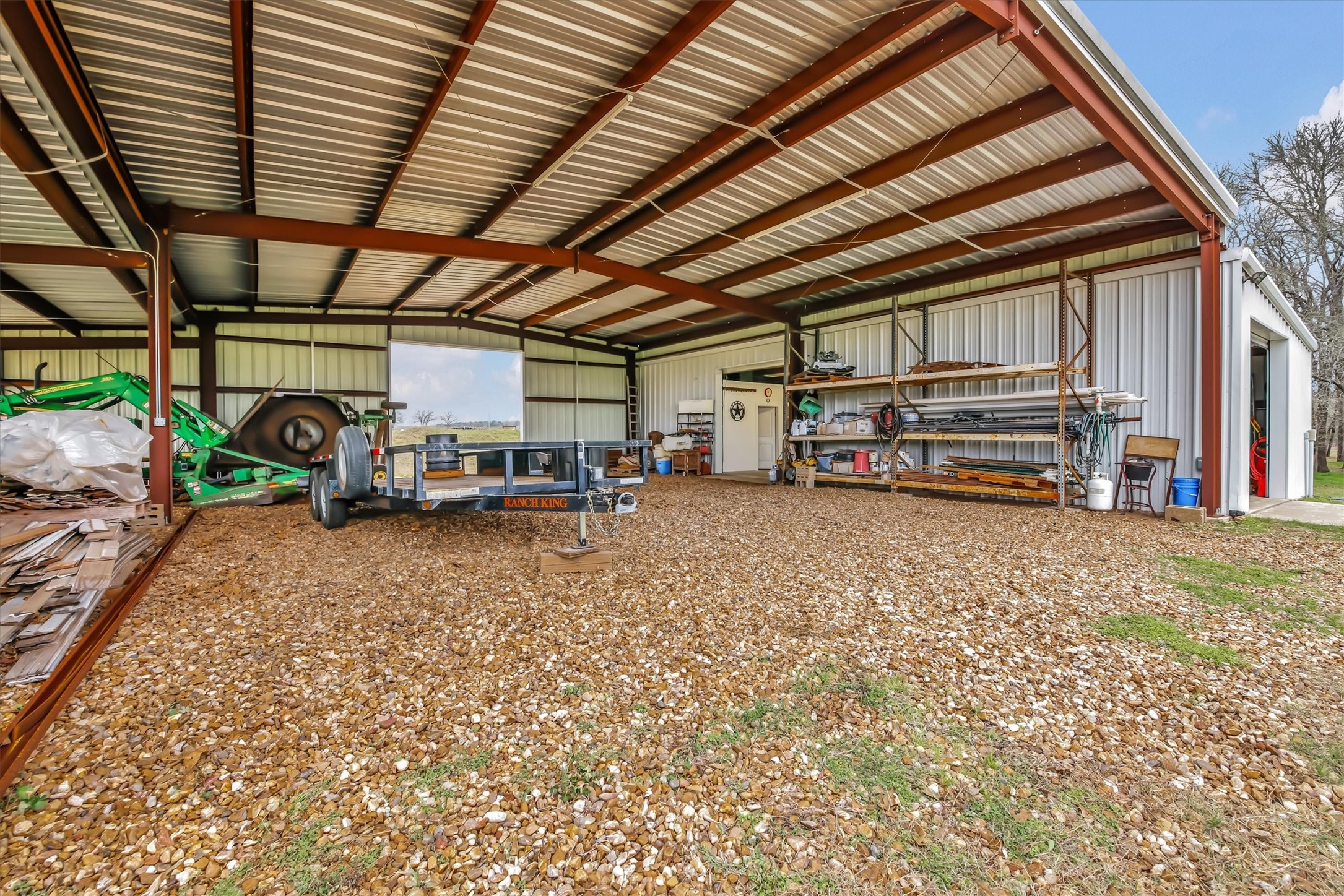 2810 West Old Lockhart Road Muldoon, TX 78949 - Photo 30 of 42 Metal Bldg Barn open area