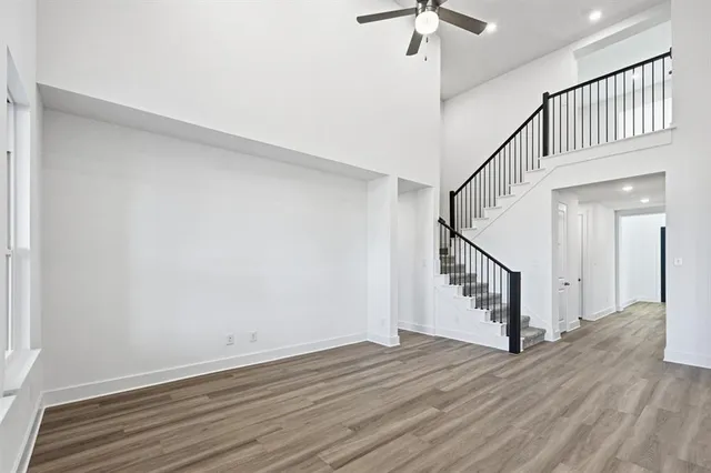 a view of entryway with wooden floor