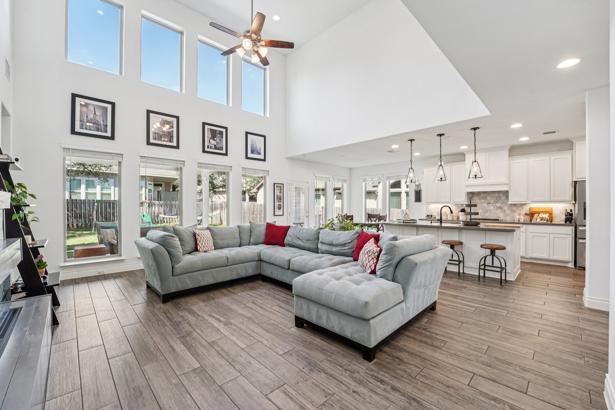 The expansive open-concept living area, perfectly designed for daily life and entertaining.