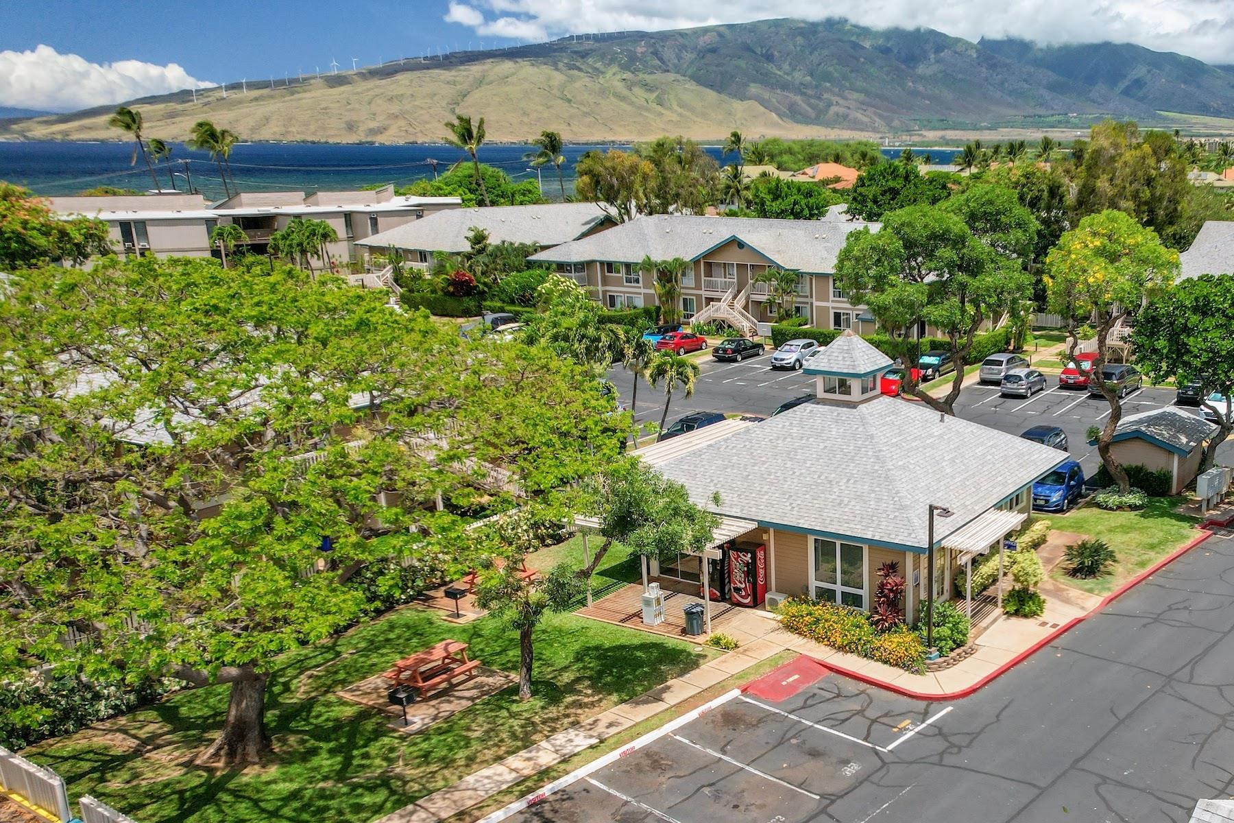 480 Kenolio Road, Unit 12201 Kihei, HI 96753 - Photo 22 of 25 an aerial view of a house with yard and mountain view in back