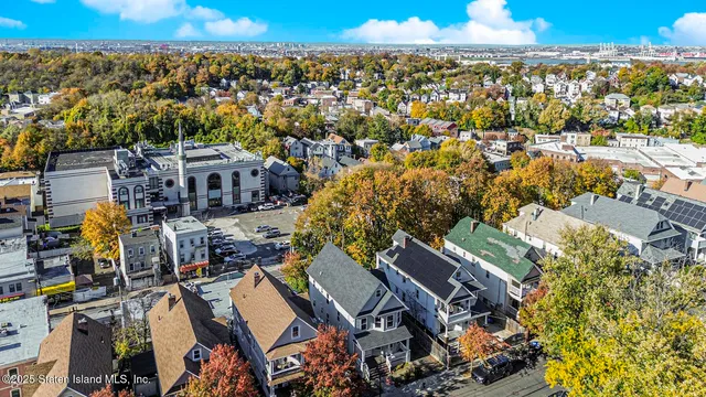 an aerial view of a city