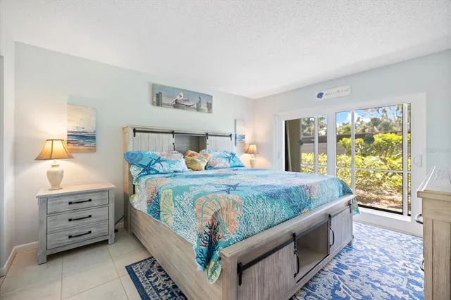 a bedroom with bed and window