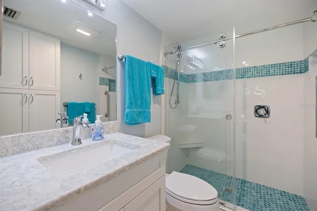 a bathroom with a shower