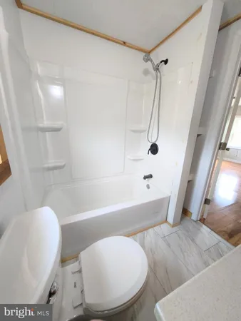 a bathroom with a toilet and a bathtub