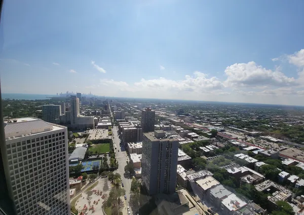 an aerial view of a city