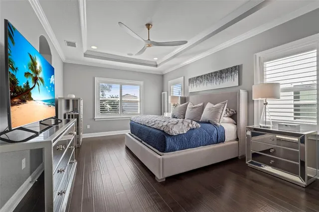 a bed room with a bed and a couch