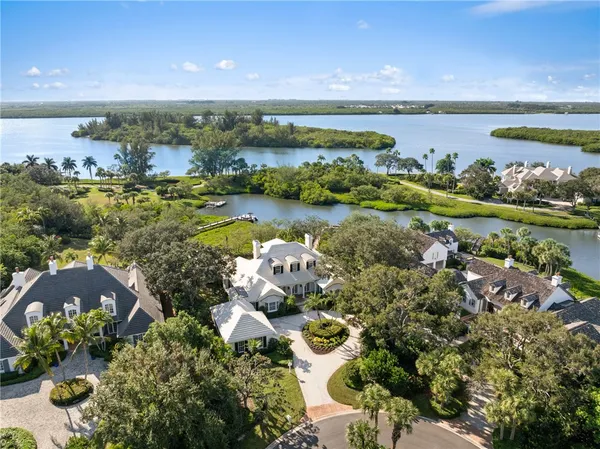 a view of a lake with houses