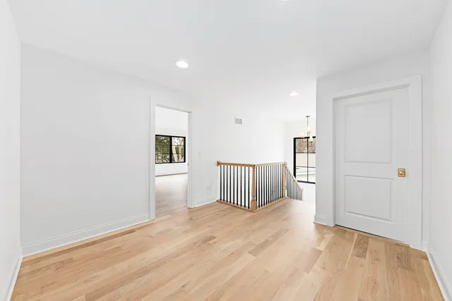 a view of cabinets and window